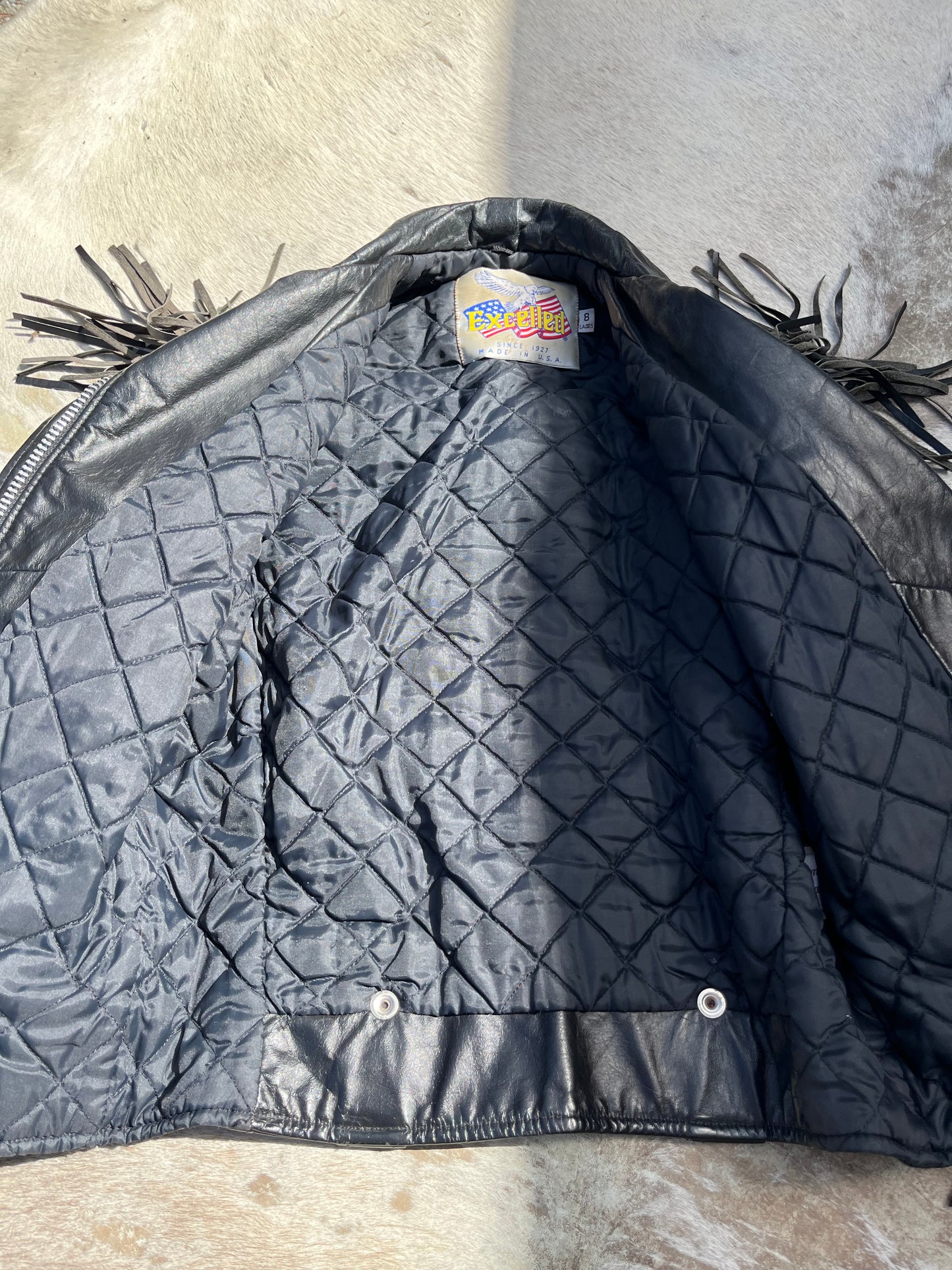 Vintage Fringed Biker Jacket (M)