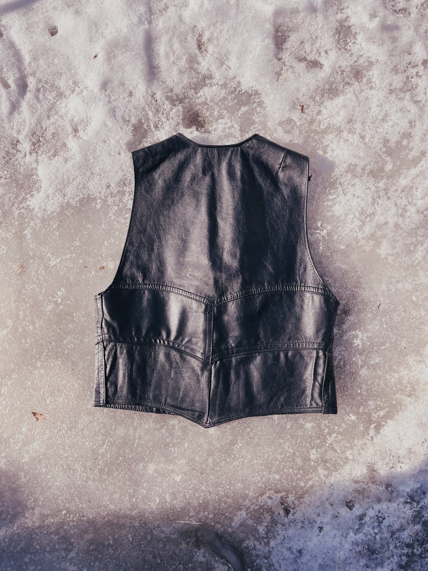 Vintage Leather Cropped Vest
