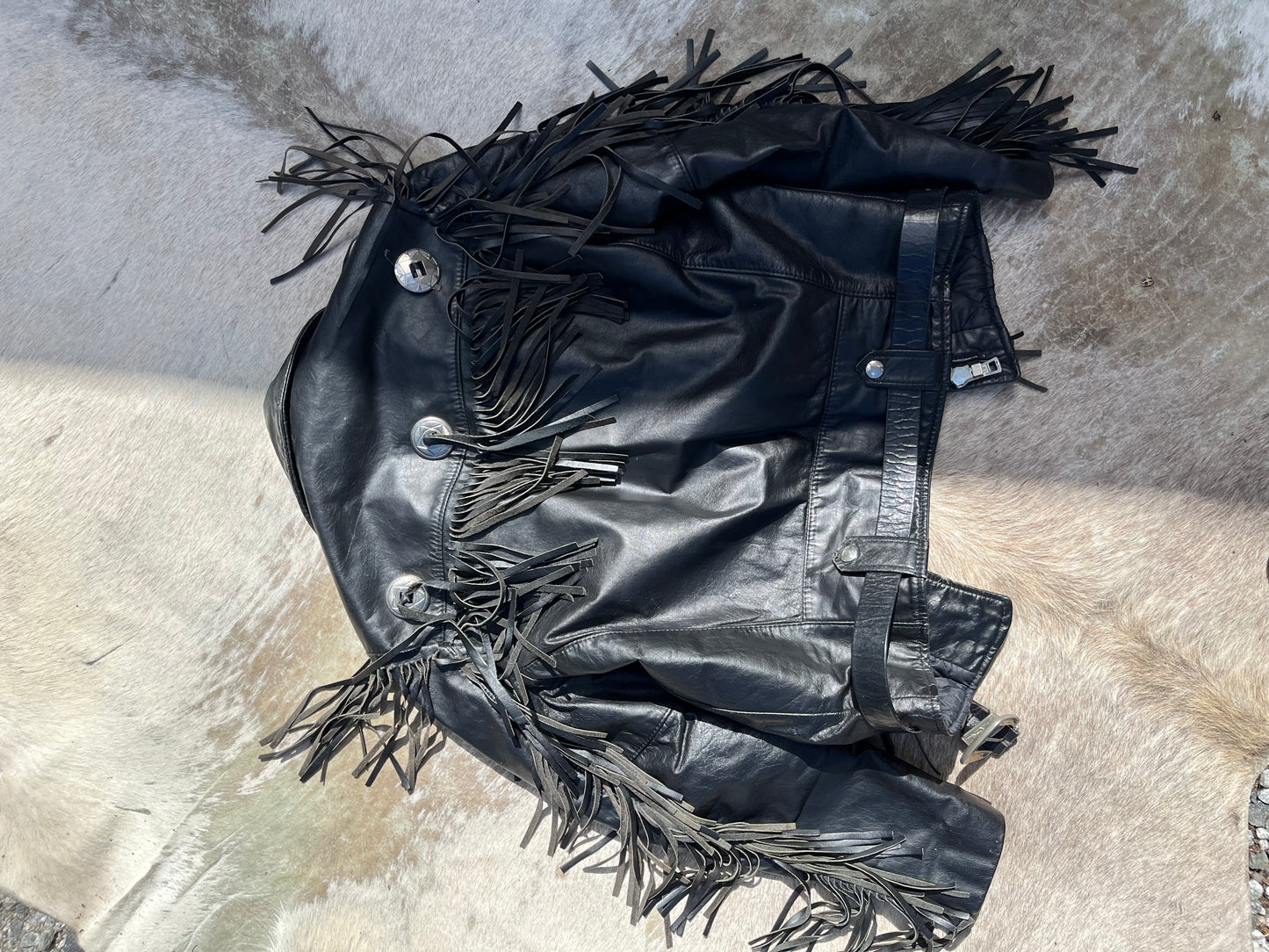 Vintage Fringed Biker Jacket (M)