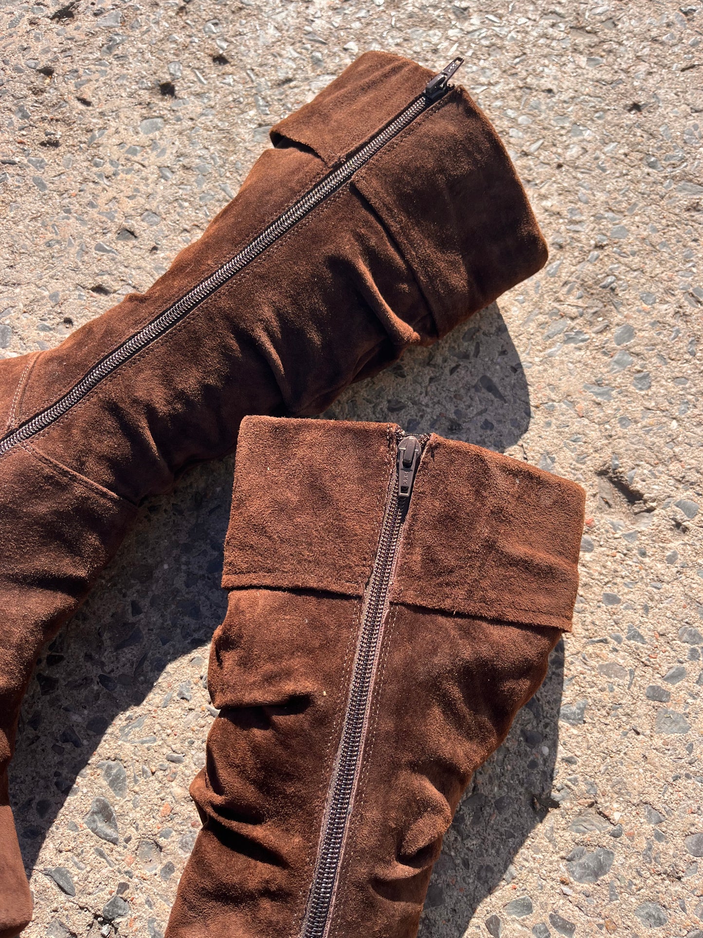 Suede Slouchy Heeled Boots