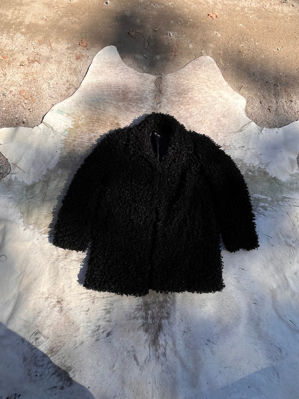 Faux Mongolian Curly Lamb Coat